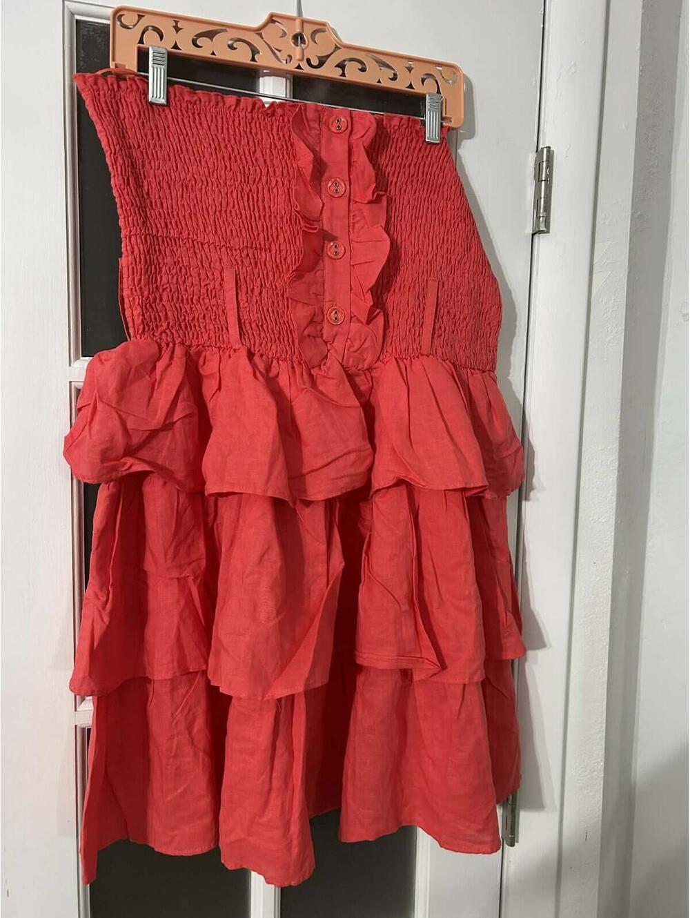 NWT deb Brand TIered Coral Ruffled Red Women's Size Junior 3x Y2K Dress